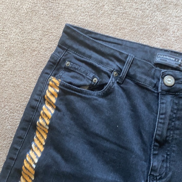 Black High Rise Skinny Jeans with Rope Detail - Picture 7 of 10